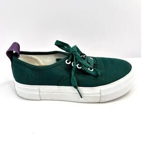 Eytys Mother Canvas Flat Shoes Sneakers Bottle Green Women's Size 6